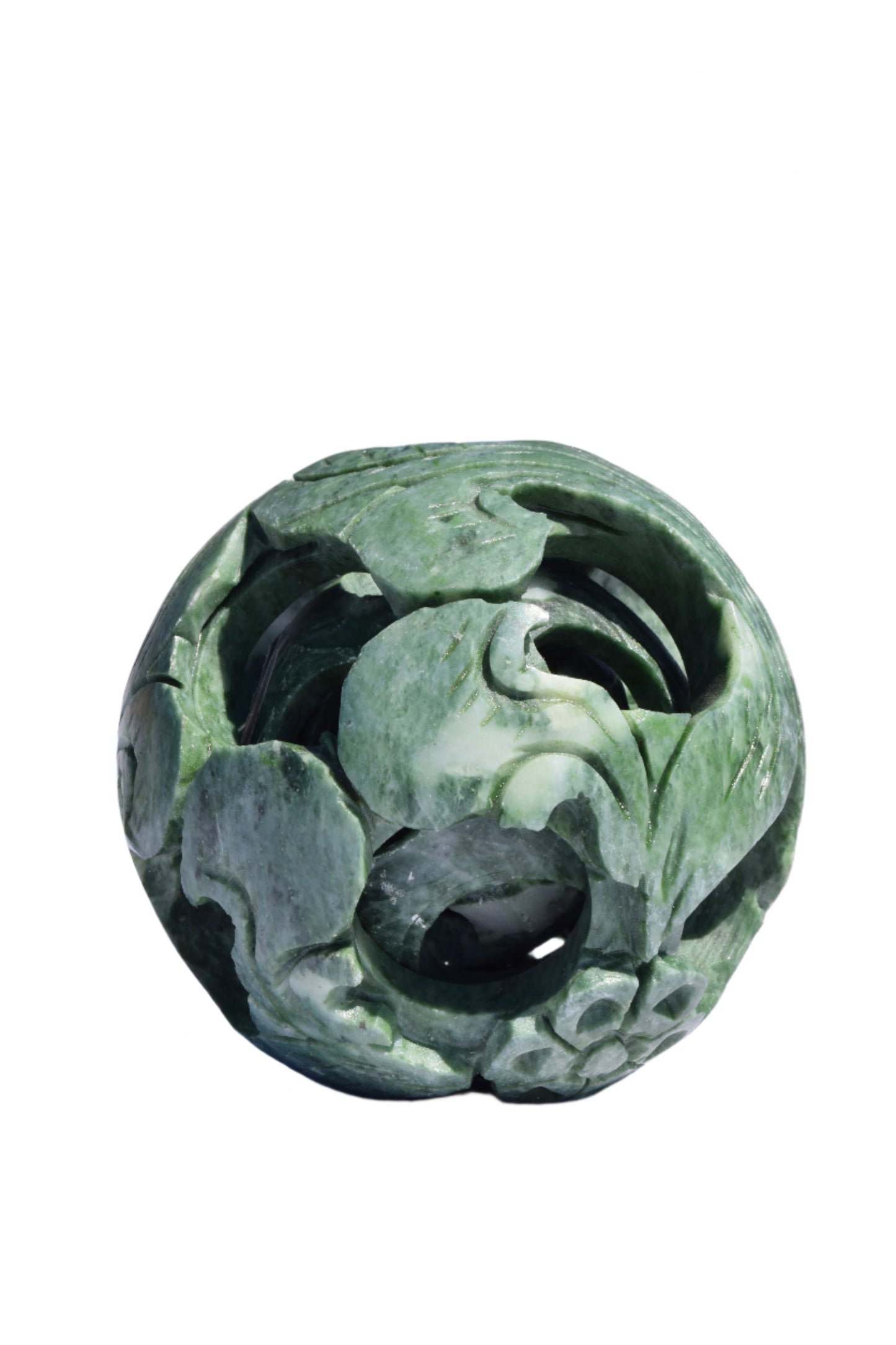 Chinese Carved Jade Dragon Puzzle Ball