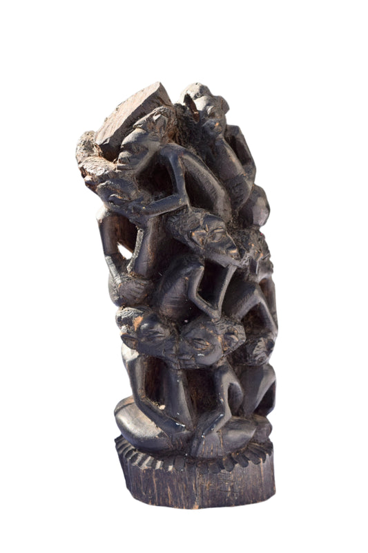 African Tribal Stacked Figure Carving