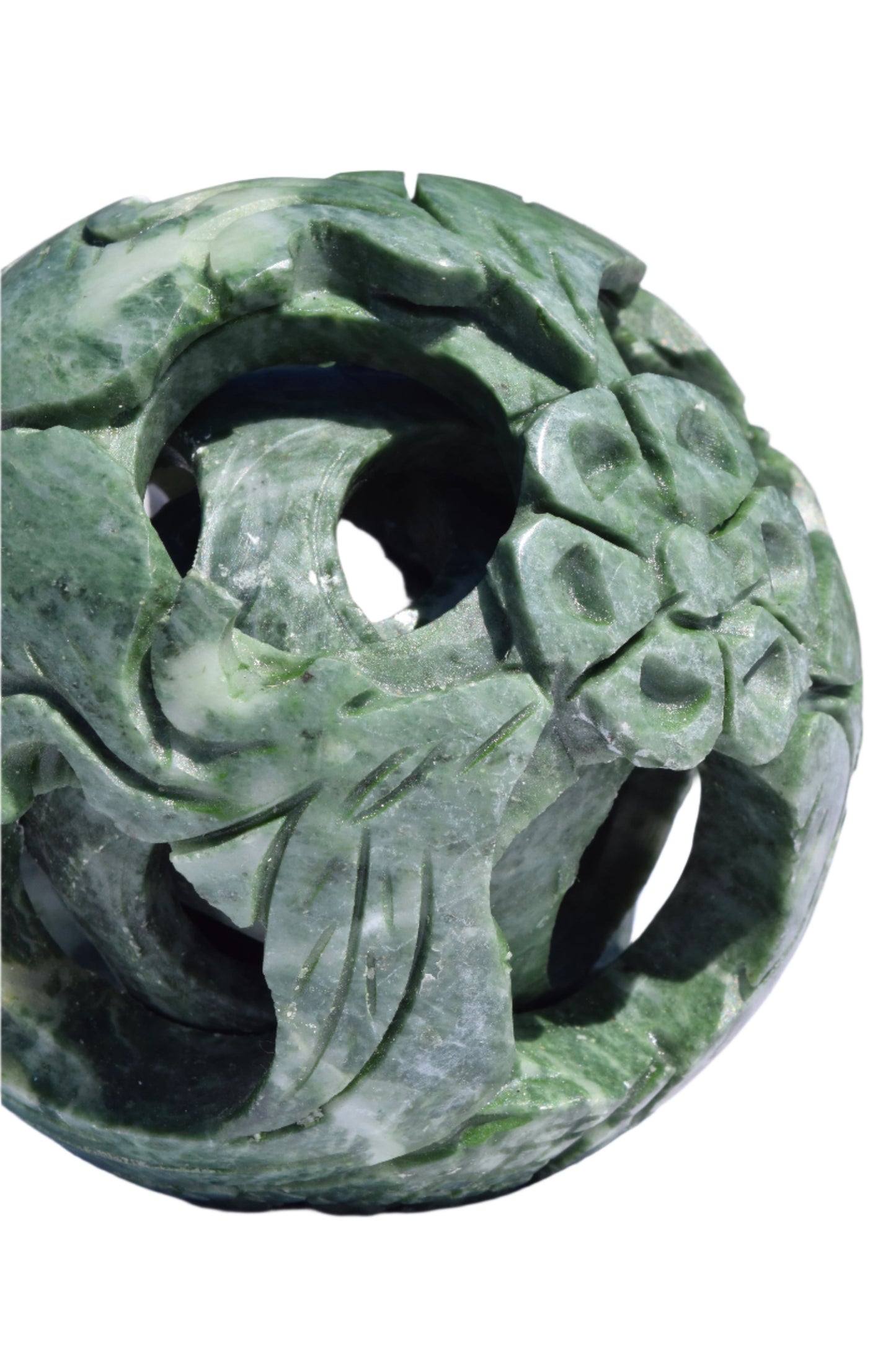 Chinese Carved Jade Dragon Puzzle Ball