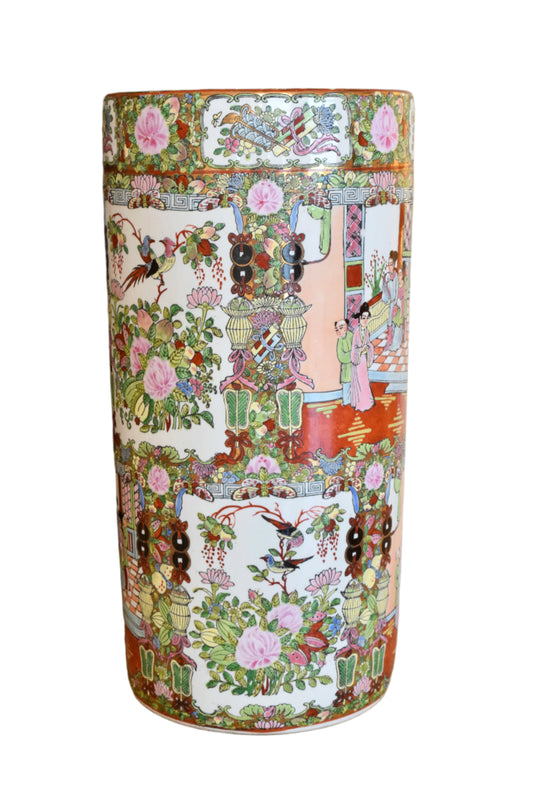 Chinese Famille Rose Porcelain Umbrella Stand