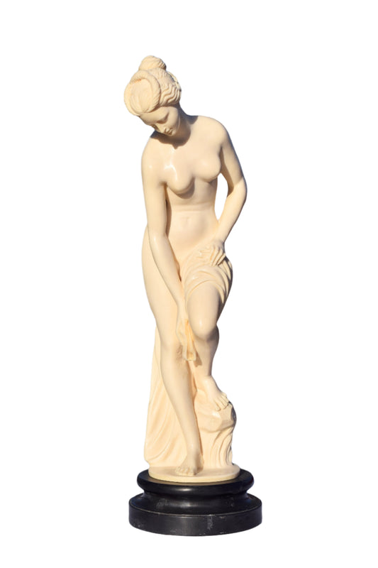 A. Santini "The Bather" Alabaster Sculpture