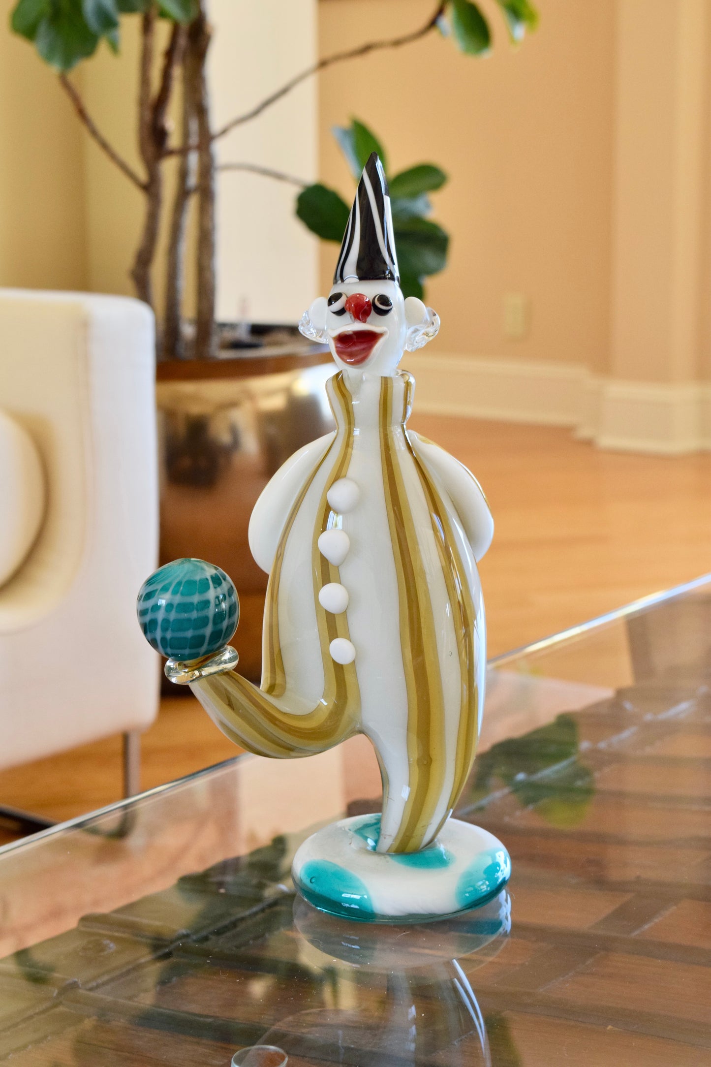 Italian Murano Clown Glass Decanter