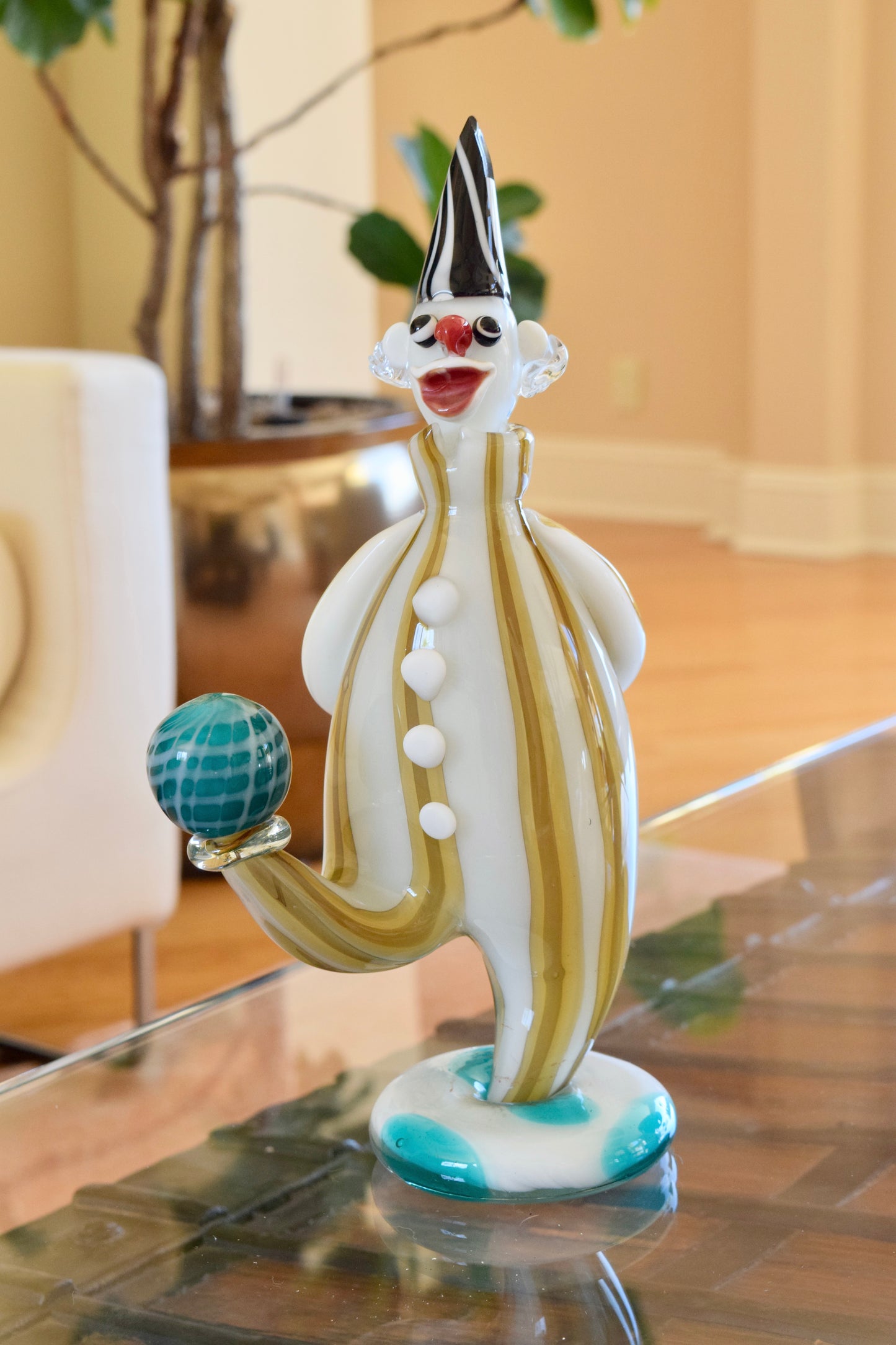 Italian Murano Clown Glass Decanter