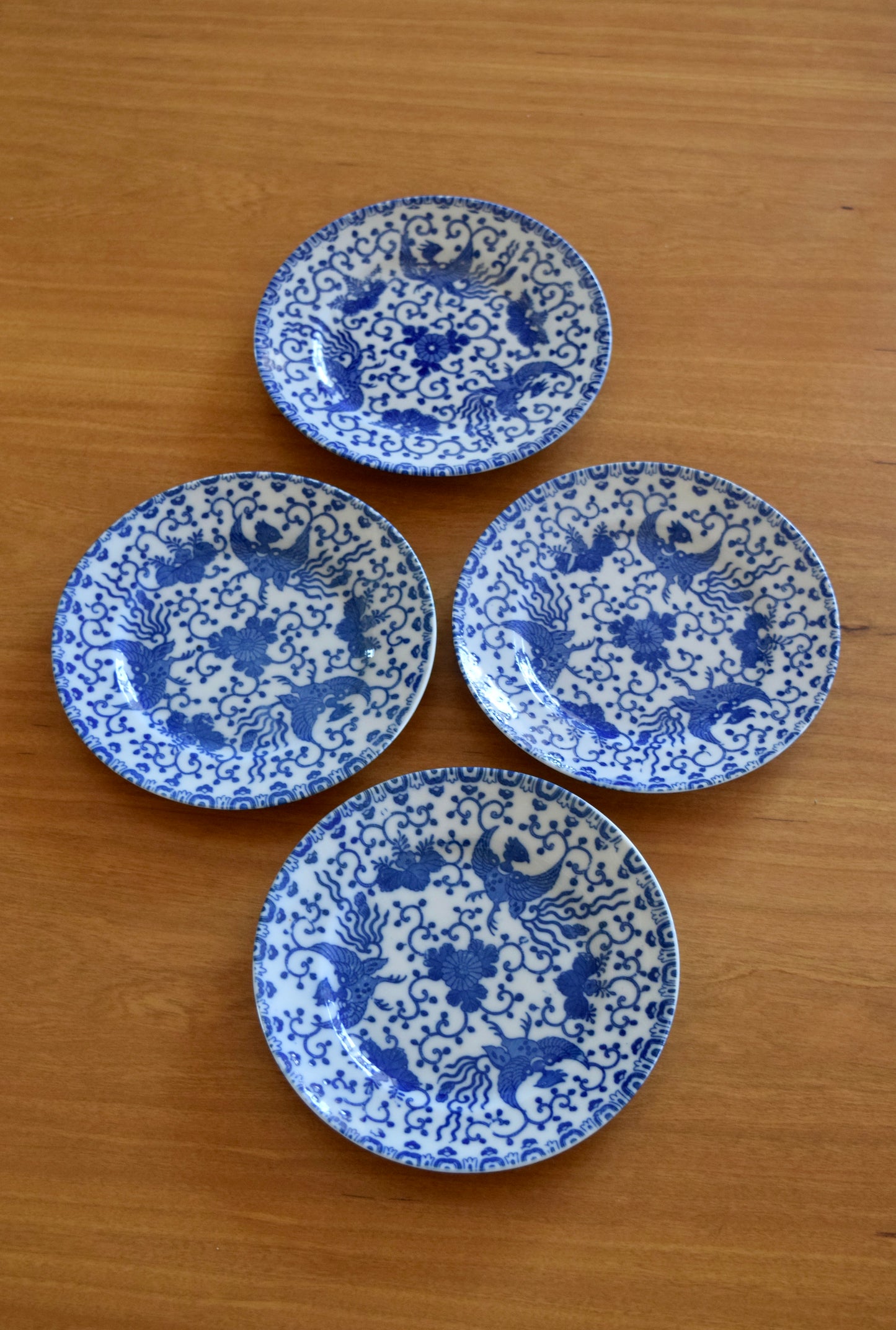 Japanese Pheonix Bread & Butter Plates (Set of 4)