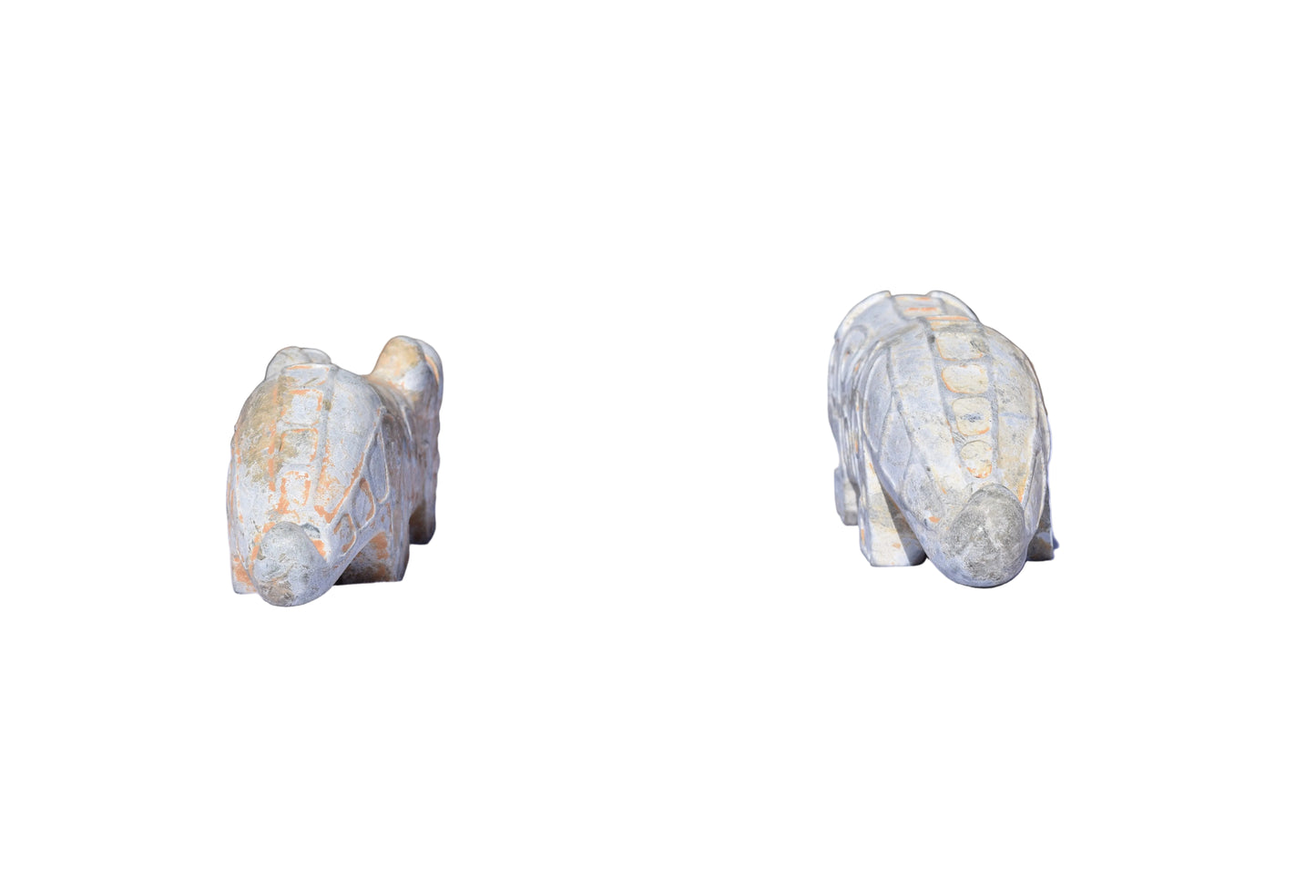 Pair of Archaic-Style Carved Stone Mythical Beast Figures