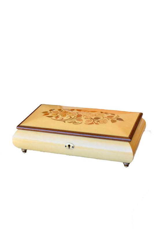 Italian Sorrento Inlaid Floral Bouquet Musical Box