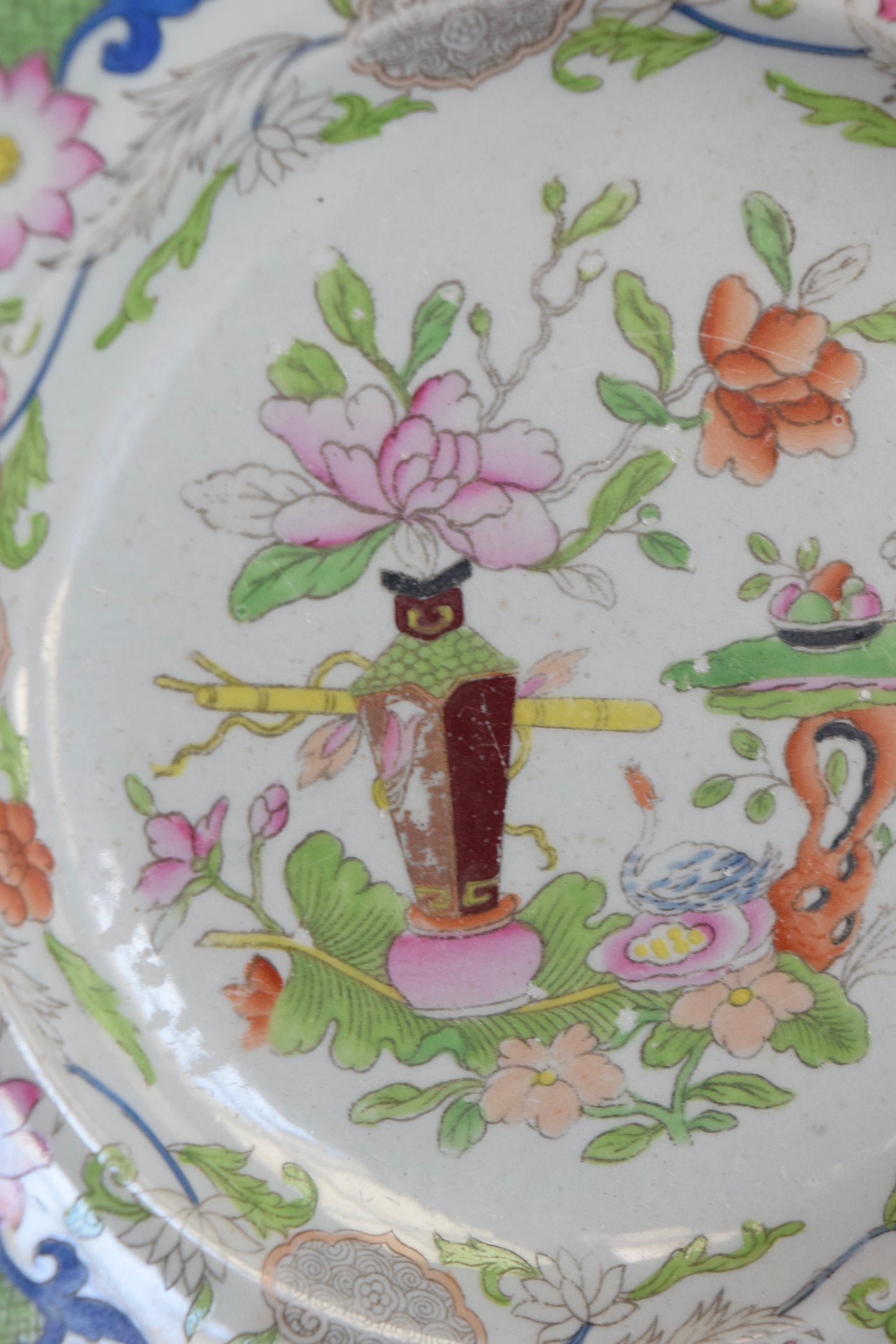 Georgian Mason's Ironstone Table & Flower Pot Pattern Plates Set