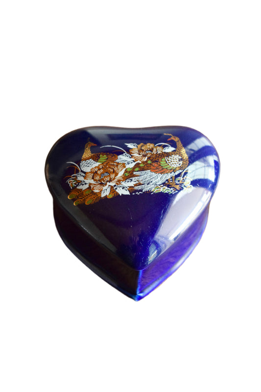 Taiwanese Cobalt Porcelain Heart-Form Box